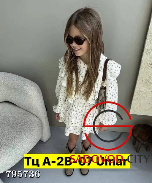Детский костюм двойка муслиновый для девочек на лето