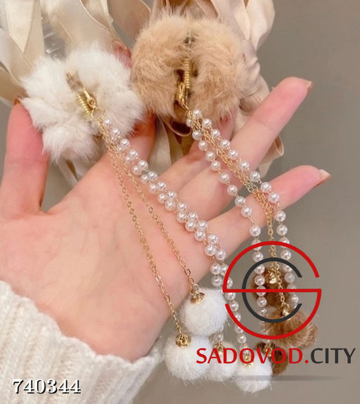 Крабик для волос с бантом и перламутровыми бусинами - Bruno фото 6