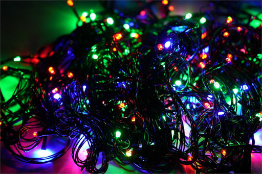 Эл. гирлянда диодная 600 ламп 30м темный провод (MM-600LED/360л) цветная, в тубе