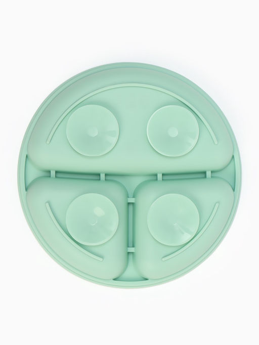 Тарелка детская секционная с ложкой и вилкой, 3 секции, бирюзовый, Mum&Baby