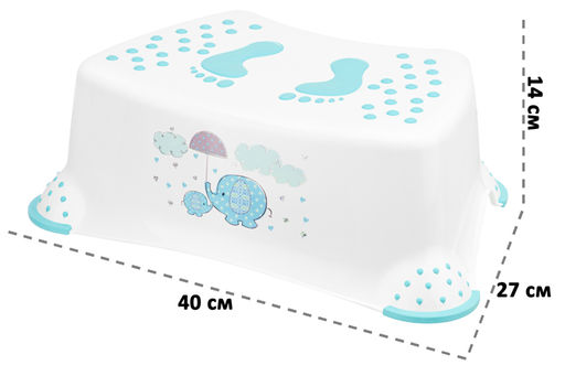 Подставка детская 40*27*14 см, белая с бирюзовым (модель 389) - Elan gallery фото 2