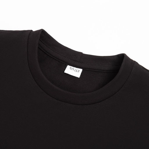 Футболка однотонная женская MINAKU: Basic line, чёрная, размер 48