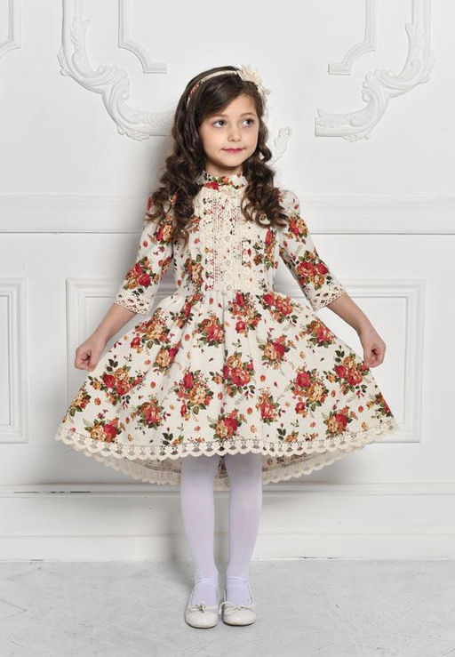 Платье МТ-422 лен букет бежевый