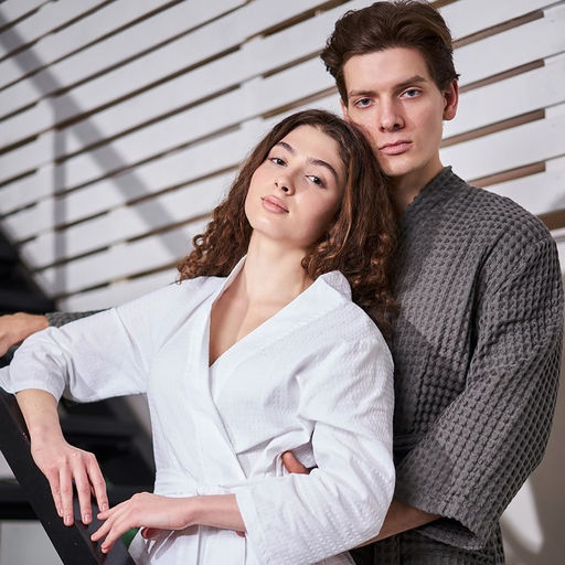 Халат вафельный мужской удлиненный «Этель» Boho, размер 46-48, светло-серый