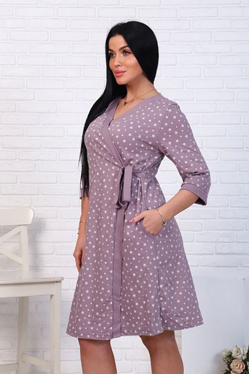 Халат для беременных и кормящих мам, звезды, кофе (10201-9)