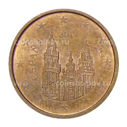 1 евроцент 2017 года Испания