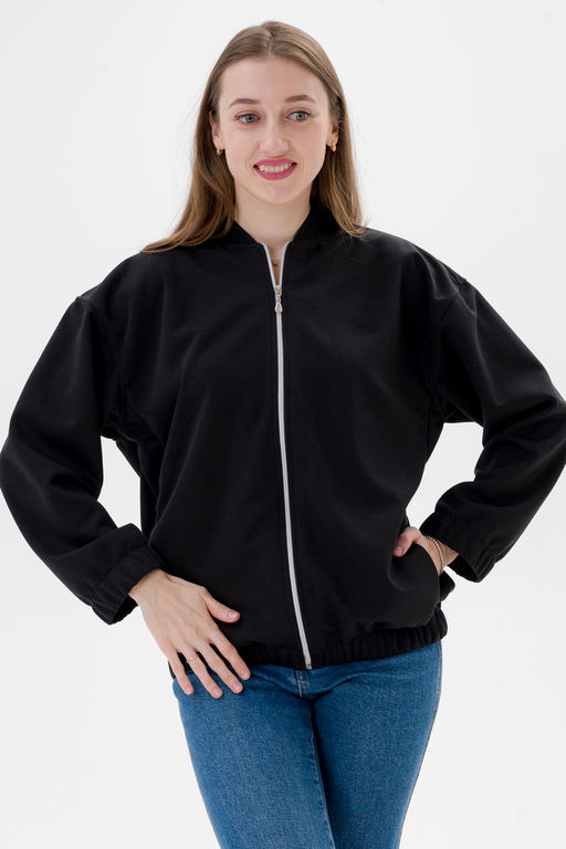 Бомбер из коттон фита чёрный макси - Амадэль фото 10