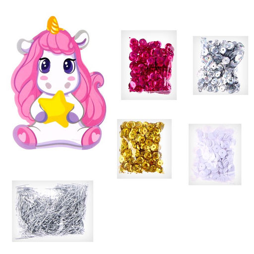 Набор для творчества: аппликация фигурами и аппликация пайетками Единорог - Школа талантов фото 2