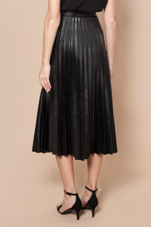 VILATTE / Юбка-гофре из мягкой эко-кожи  фото 3