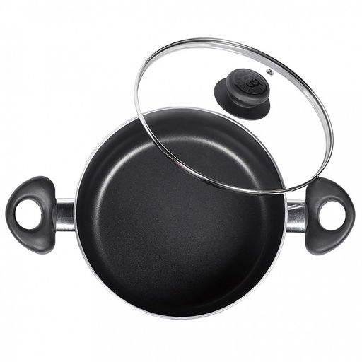 Kumir Кастрюля с антипригарным покрытием 4л, д24см, h9,9см, s2,5мм, штампованный алюминий, стеклянная крышка, бакелитовые ручки (Россия) - Домашняя мода фото 5