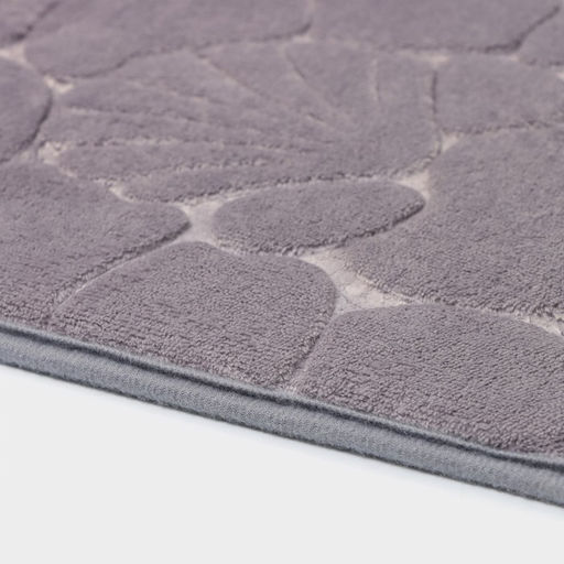 Коврики для ванной и туалета Доляна «Галька, ракушки», 2 шт., 40×50 см, 50×80 см, серые