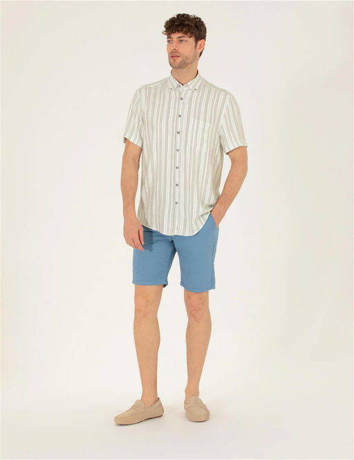 Koyu Mavi Slim Fit Bermuda _ort - Pierre cardin фото 3