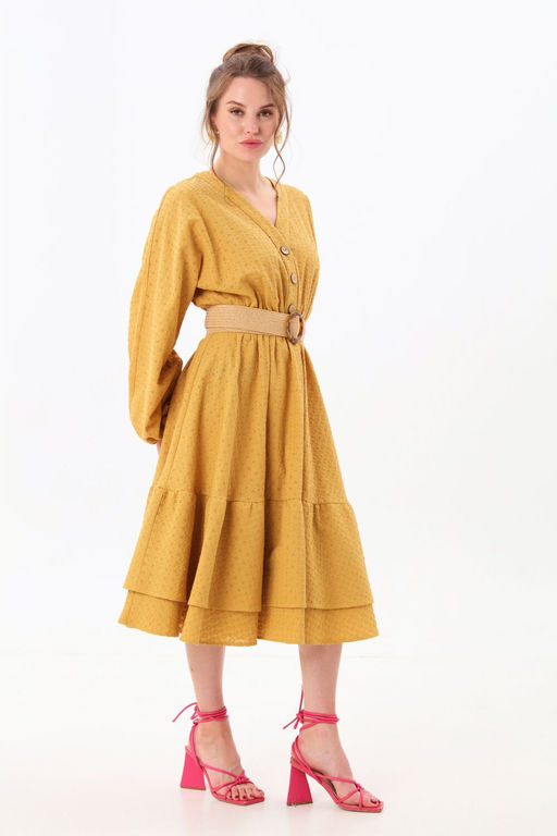 Платье NIKVA н974-1 горчица  фото 4