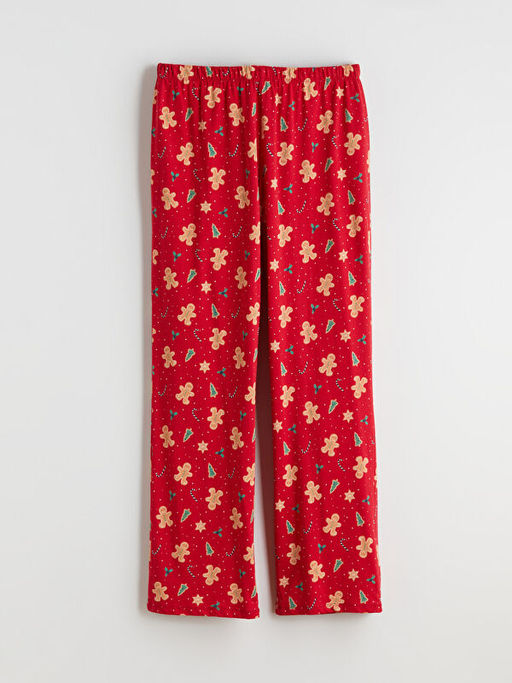 Beli Lastikli Y?lba?? Temal? Kad?n Pijama Alt?