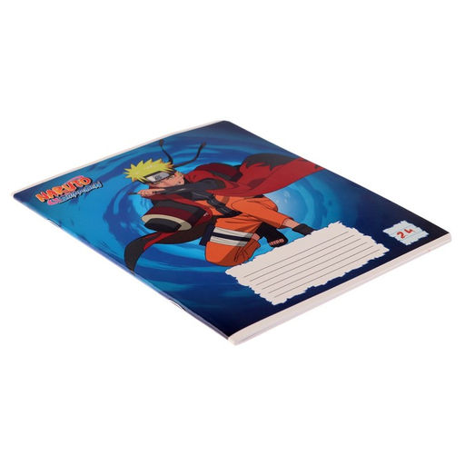 Цена за 7 шт. Тетрадь 24 листов в линейку на скрепке Naruto, обложка мелованный картон, МИКС