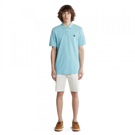 Мужские поло с коротким рукавом Timberland Polo Millers River Pique Regular голубая фото 3