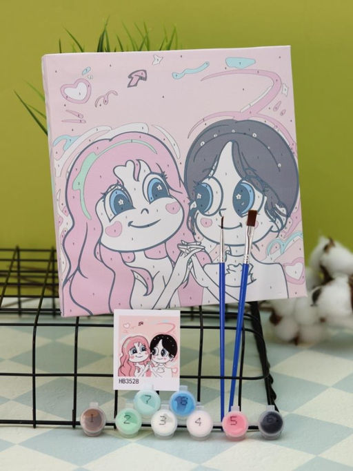 Картина по номерам на подрамнике Draw Me! Two girlfriends, (20*20 см)