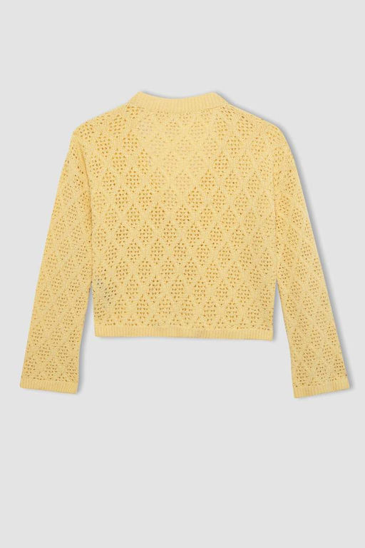 Кардиган для девочек с V-образным вырезом - Defacto фото 9