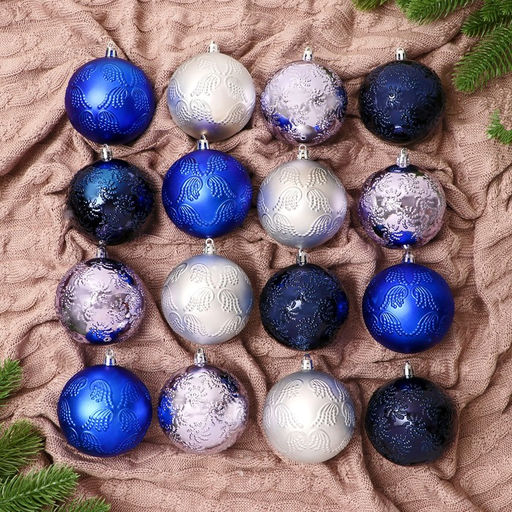 Ёлочные игрушки Зимняя тайна, шары новогодние, d=7.5 см, набор 16 шт.