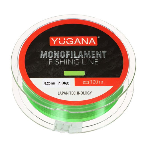 Леска монофильная YUGANA, диаметр 0.25 мм, тест 7.3 кг, 100 м, зелёная  фото 2