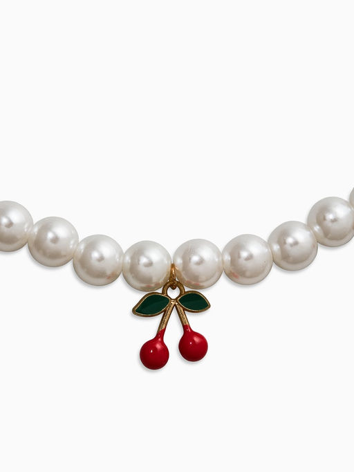 Бусы жемчужные "Вишня", цветные в золоте