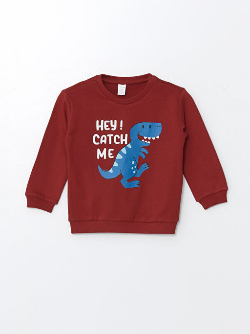 Bisiklet Yaka Uzun Kollu Bask?l? Erkek Bebek Sweatshirt ve E?ofman Alt 2li Tak?m - Waikiki фото 2