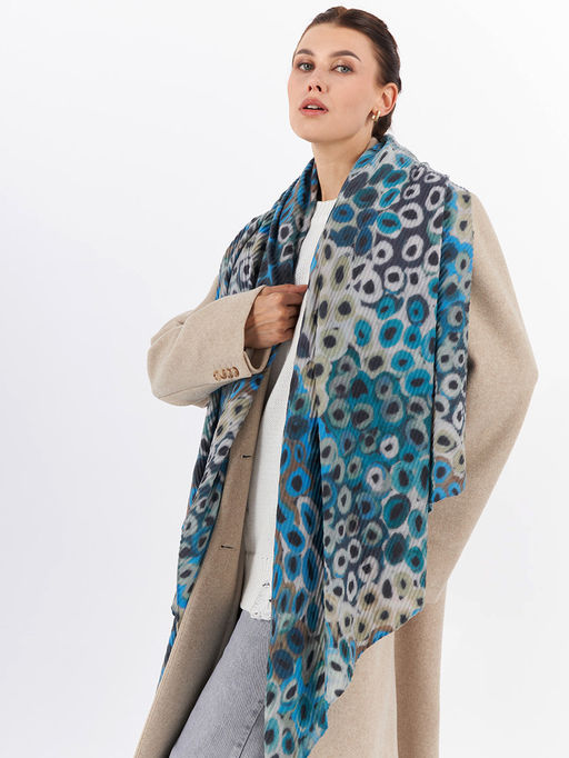 Большой, мягкий, тонкий и очень нежный двусторонний палантин с рисунком - Tantino фото 5