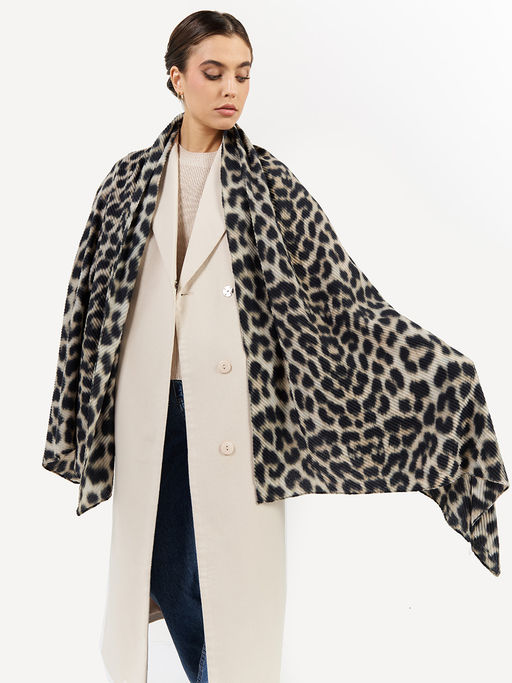 Большой, мягкий, тонкий и очень нежный двусторонний палантин с рисунком - Tantino фото 2