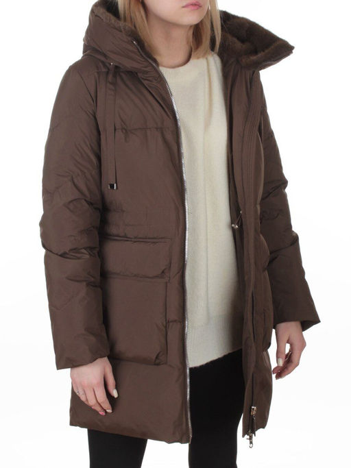8379 BROWN Куртка зимняя женская (200 гр. холлофайбер)