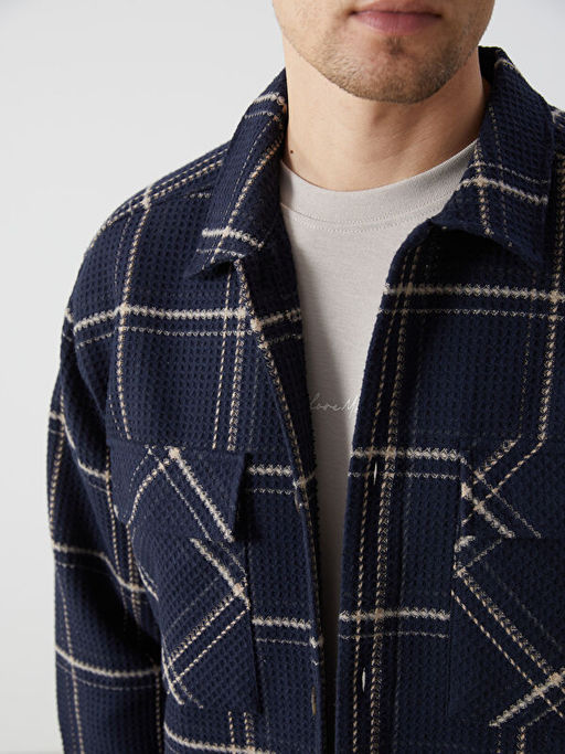 Regular Fit Uzun Kollu Ekose Erkek G?mlek Ceket