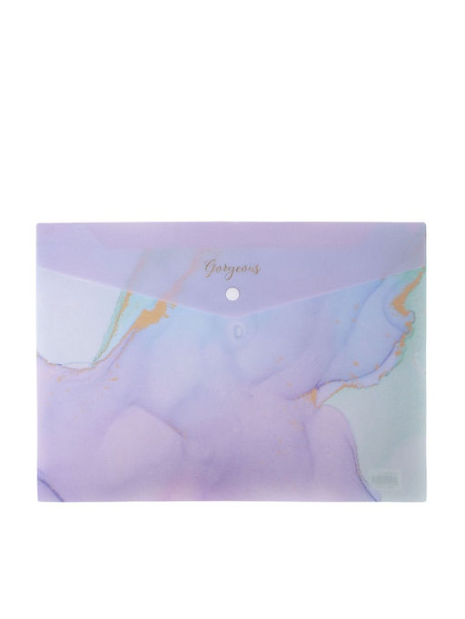 Цена за 12 шт. Папка-конверт на кнопке формат А4 180мкр блестящая МИКС Мрамор  (штрихкод на штуке)