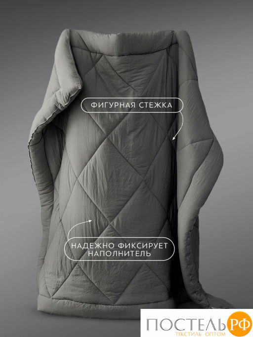 Одеяло SleepIx ЮТАКА мкрфбр.washed cotton/микрогель Airsoft, св.сер - Sleep ix фото 6