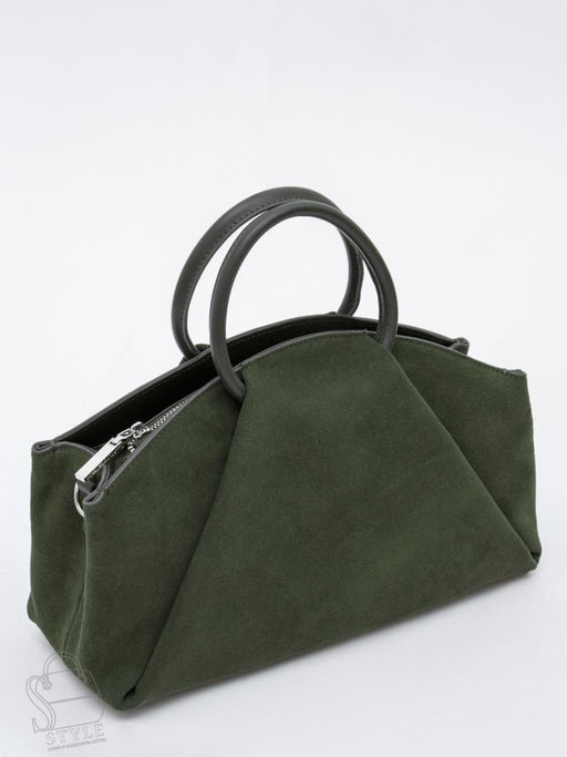 Сумка женская кожаная 1126MF gray green Polina&Eiterou