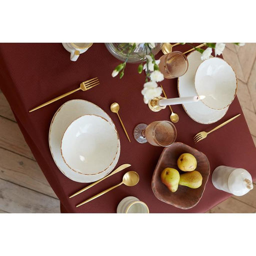 Скатерть Этель Lines 150*180 +/-3см, цв.шоколад, пл. 192 г/м2, хл с ВГМО  фото 2