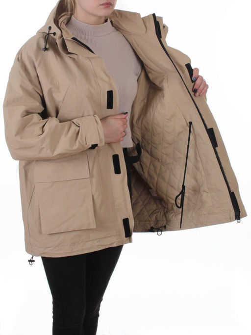 3097 BEIGE Куртка демисезонная женская (100 гр. холлофайбер) - Fashion фото 7