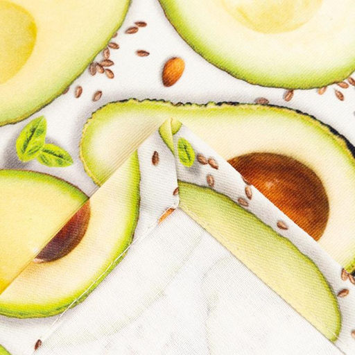 Цена за 2 шт. Дорожка на стол Этель Avocado 30×70 см, 100% хлопок, саржа 190 г/м², белая/зелёная