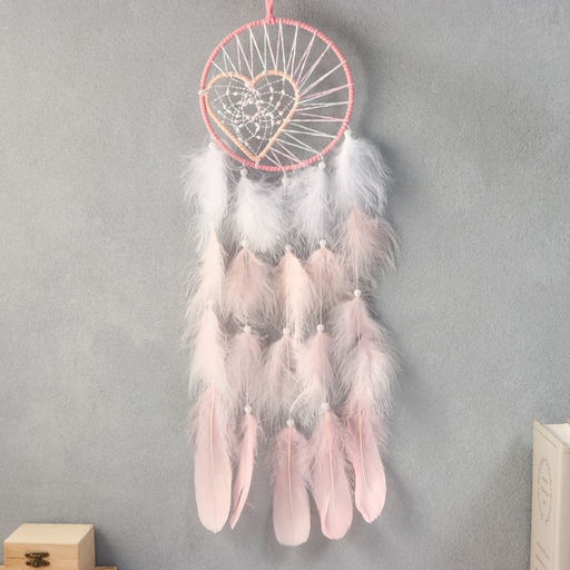 Ловец снов амулет «Сердце в круге», d=16 см, 60×16 см, МИКС