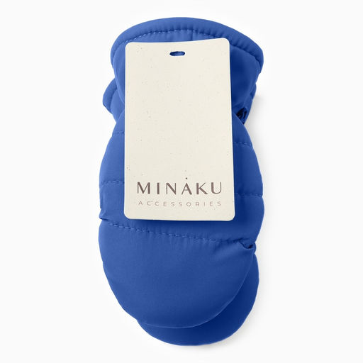 Варежки зимние детские MINAKU, синие, 15 см