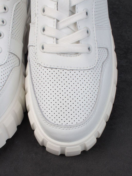 05-PDA97-1 WHITE Кроссовки женские (натуральная кожа)