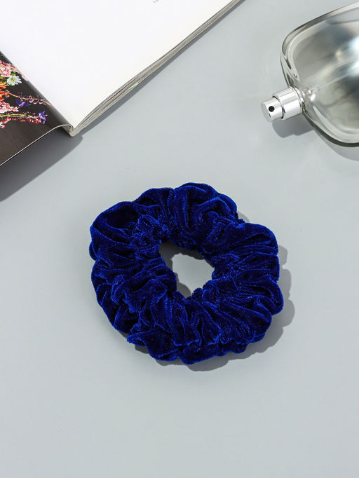 Цена за 2 шт. Резинка для волос «Орбита», джемма бархат, 10 см, синяя