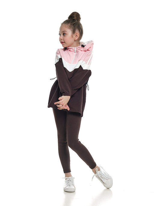 Джемпер полузамок для девочки UD 7004 роз/кофе - Mini maxi фото 5