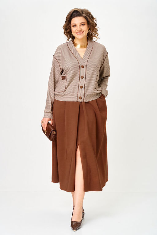 Костюм Aira Style 24131 бежево-коричневый