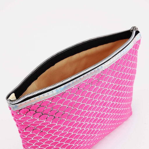 Набор простых косметичек 2 в 1, с ручкой, с принтом, малиновый