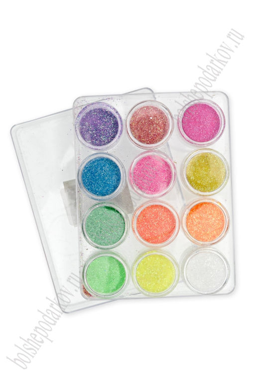 Глиттер в баночке (12 шт) SF-3095, ассорти №2