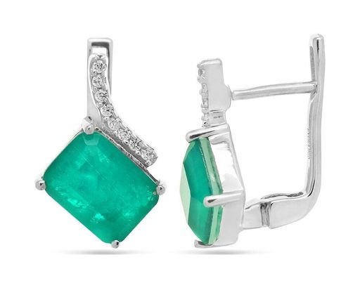 Серьги, турмалин параиба выращ., Сириль