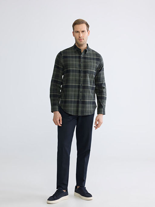 Regular Fit Ekose Gabardin Erkek G?mlek