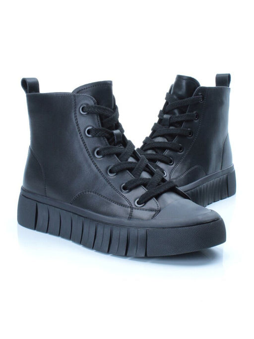 04-YSN2285-1 BLACK Ботинки женские зимние (натуральная и искусственная кожа, шерсть)