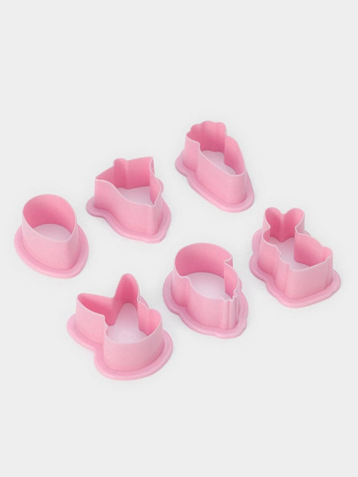 Формы для печенья Доляна «Пасхальный», набор 6 шт., 8×7×2 см, пластик, розовые