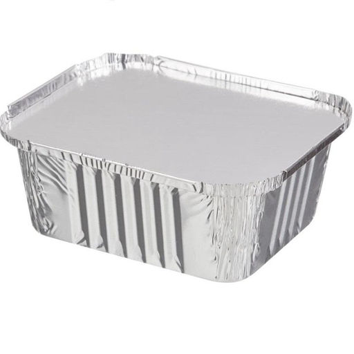 Набор формы алюминиевые прямоугольные 430 мл,+крышки (6форм+6 крышек в пакете) арт. 097