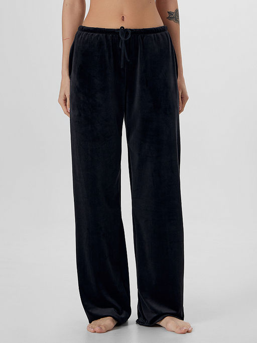 Брюки женские велюровые черные